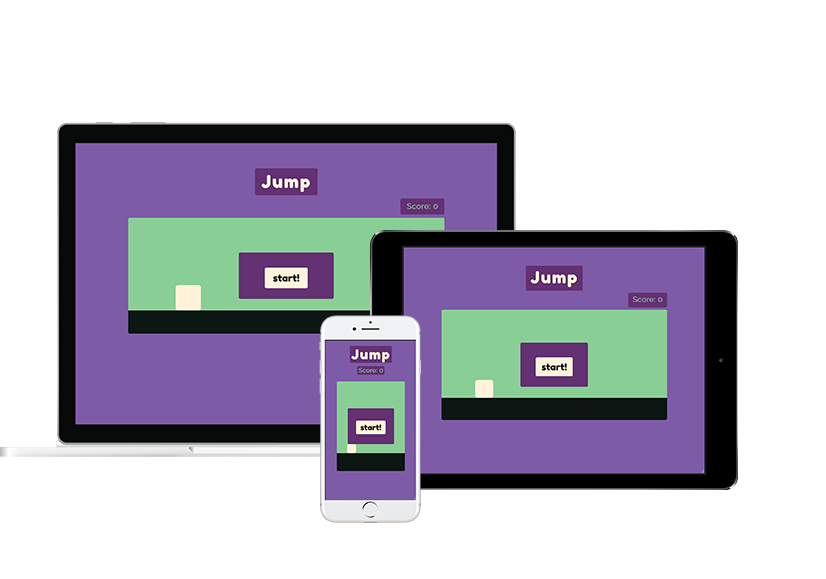 the same device mockup of the Jump app